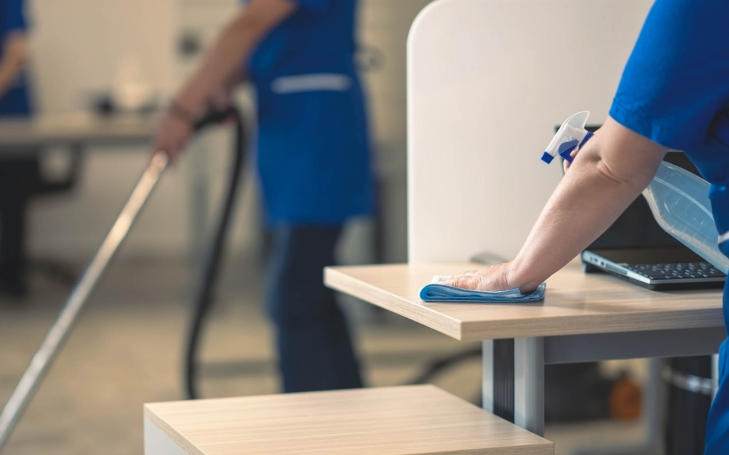 Janitorial staffing with various cleaning workers