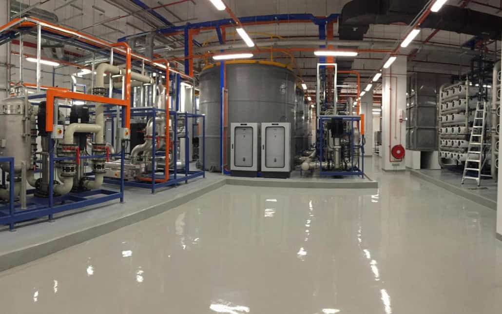 View of an industrial space with a clean floor