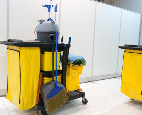 Side view of janitorial equipment